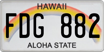HI license plate FDG882