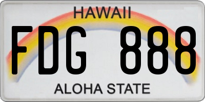 HI license plate FDG888