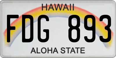 HI license plate FDG893
