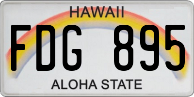 HI license plate FDG895