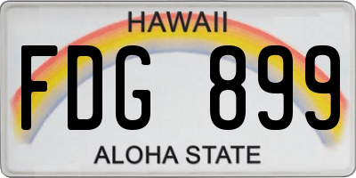 HI license plate FDG899