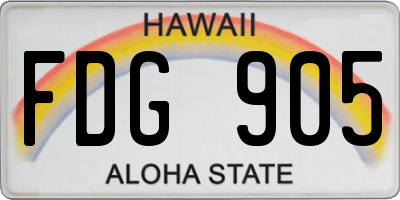 HI license plate FDG905