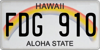 HI license plate FDG910