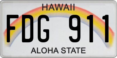 HI license plate FDG911
