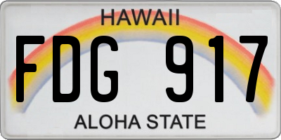 HI license plate FDG917