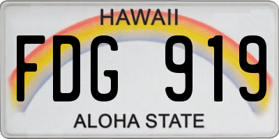 HI license plate FDG919