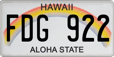 HI license plate FDG922