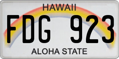 HI license plate FDG923