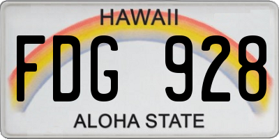 HI license plate FDG928