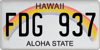 HI license plate FDG937