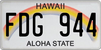 HI license plate FDG944
