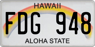 HI license plate FDG948
