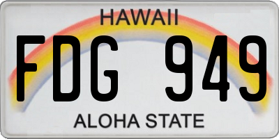HI license plate FDG949