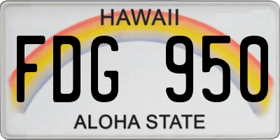 HI license plate FDG950