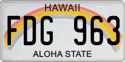 HI license plate FDG963