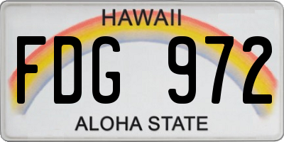 HI license plate FDG972
