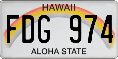 HI license plate FDG974