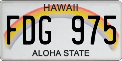 HI license plate FDG975