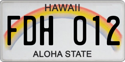 HI license plate FDH012
