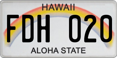 HI license plate FDH020