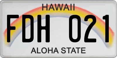 HI license plate FDH021