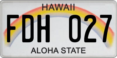 HI license plate FDH027