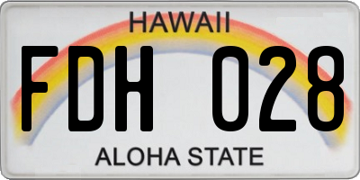 HI license plate FDH028