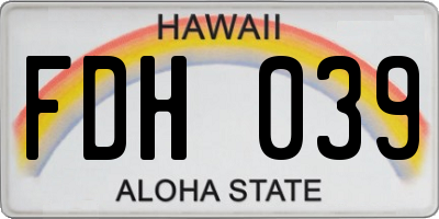 HI license plate FDH039