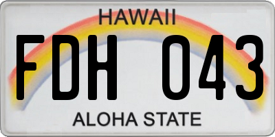 HI license plate FDH043