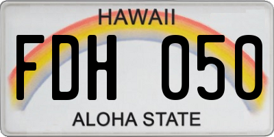 HI license plate FDH050