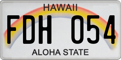 HI license plate FDH054