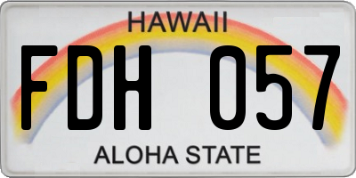 HI license plate FDH057