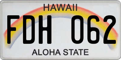 HI license plate FDH062