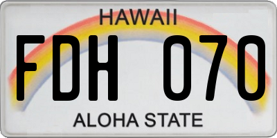HI license plate FDH070