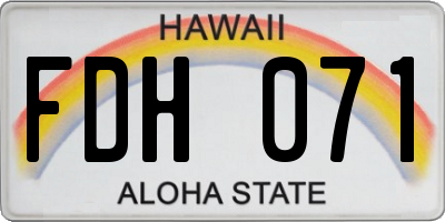 HI license plate FDH071