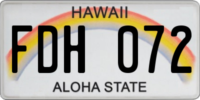 HI license plate FDH072