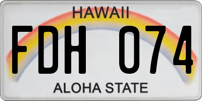 HI license plate FDH074