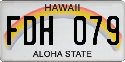 HI license plate FDH079
