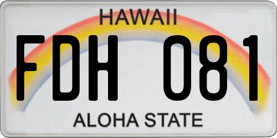 HI license plate FDH081