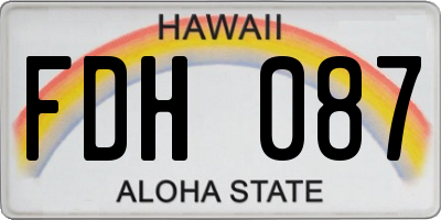 HI license plate FDH087