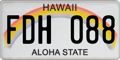 HI license plate FDH088