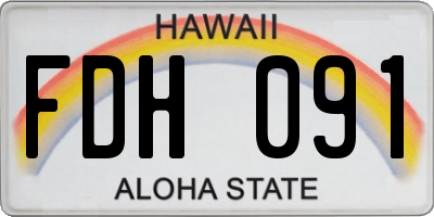 HI license plate FDH091