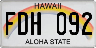 HI license plate FDH092