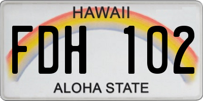 HI license plate FDH102