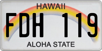HI license plate FDH119