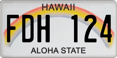 HI license plate FDH124