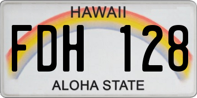 HI license plate FDH128