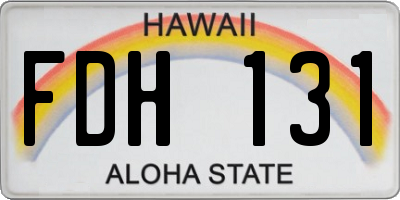 HI license plate FDH131