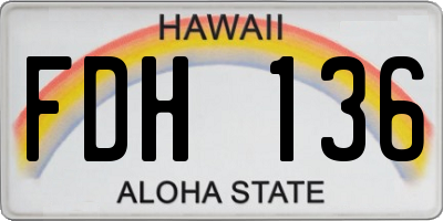HI license plate FDH136