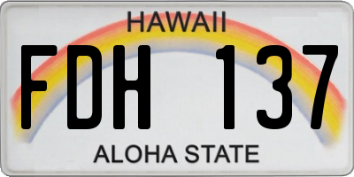 HI license plate FDH137